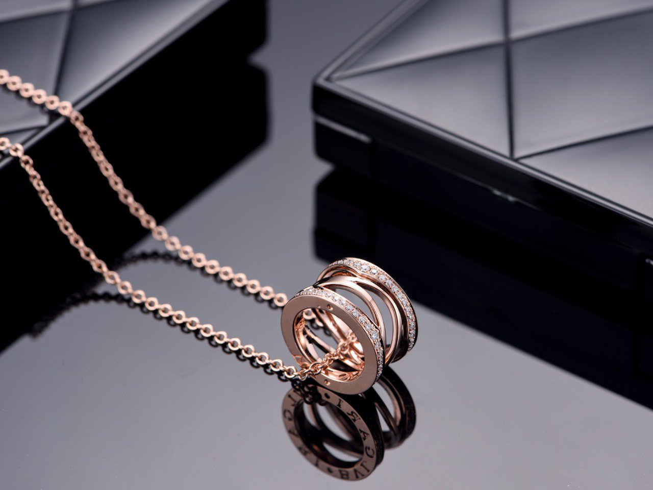 [Raffine]ZERO 1 ROSA GOLD DIAMANT OFFENE HALSKETTE
