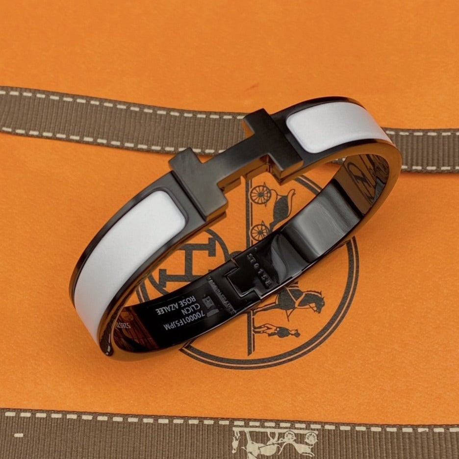 [RAFFINE]H BRACELET 12MM BLACK WHITE CERAMIC