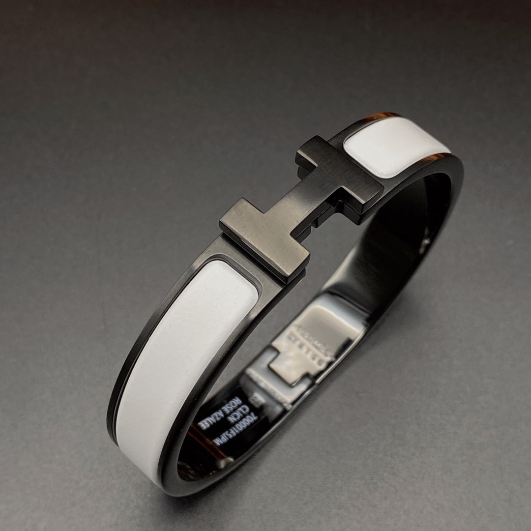 [RAFFINE]H BRACELET 12MM BLACK WHITE CERAMIC
