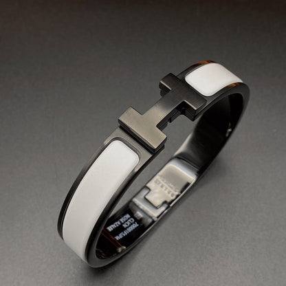 [RAFFINE]H BRACELET 12MM BLACK WHITE CERAMIC