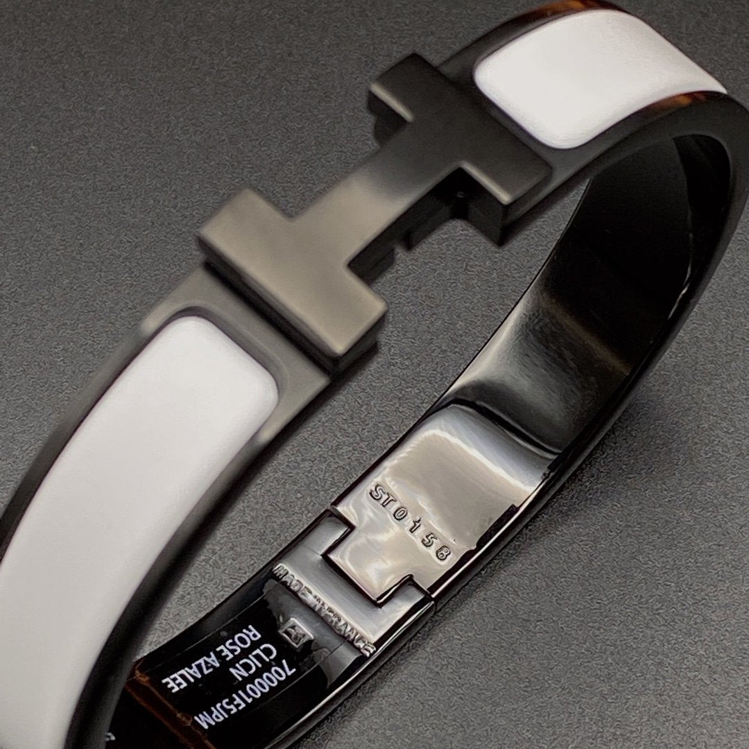 [RAFFINE]H BRACELET 12MM BLACK WHITE CERAMIC