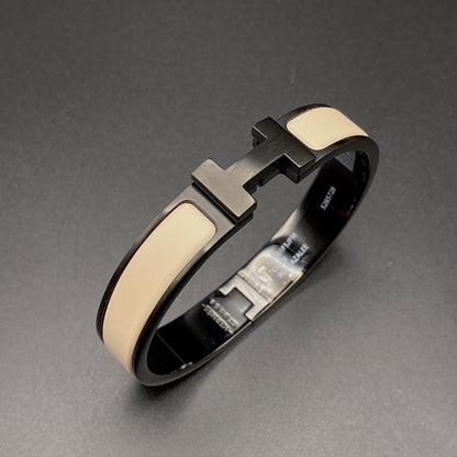 [RAFFINE]H BRACELET 12MM BLACK BEIGE CERAMIC
