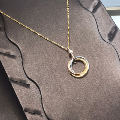 [RAFFINE] COLLAR TRINITY PLATA ORO ORO ROSA