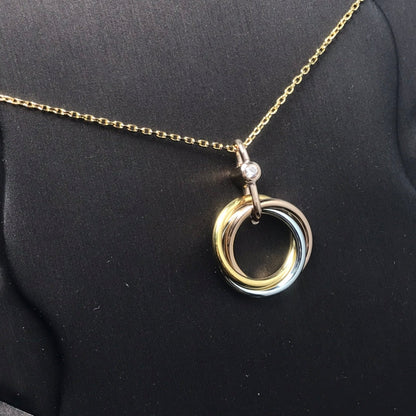 [RAFFINE] COLLAR TRINITY PLATA ORO ORO ROSA