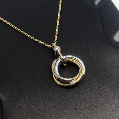 [RAFFINE] COLLAR TRINITY PLATA ORO ORO ROSA