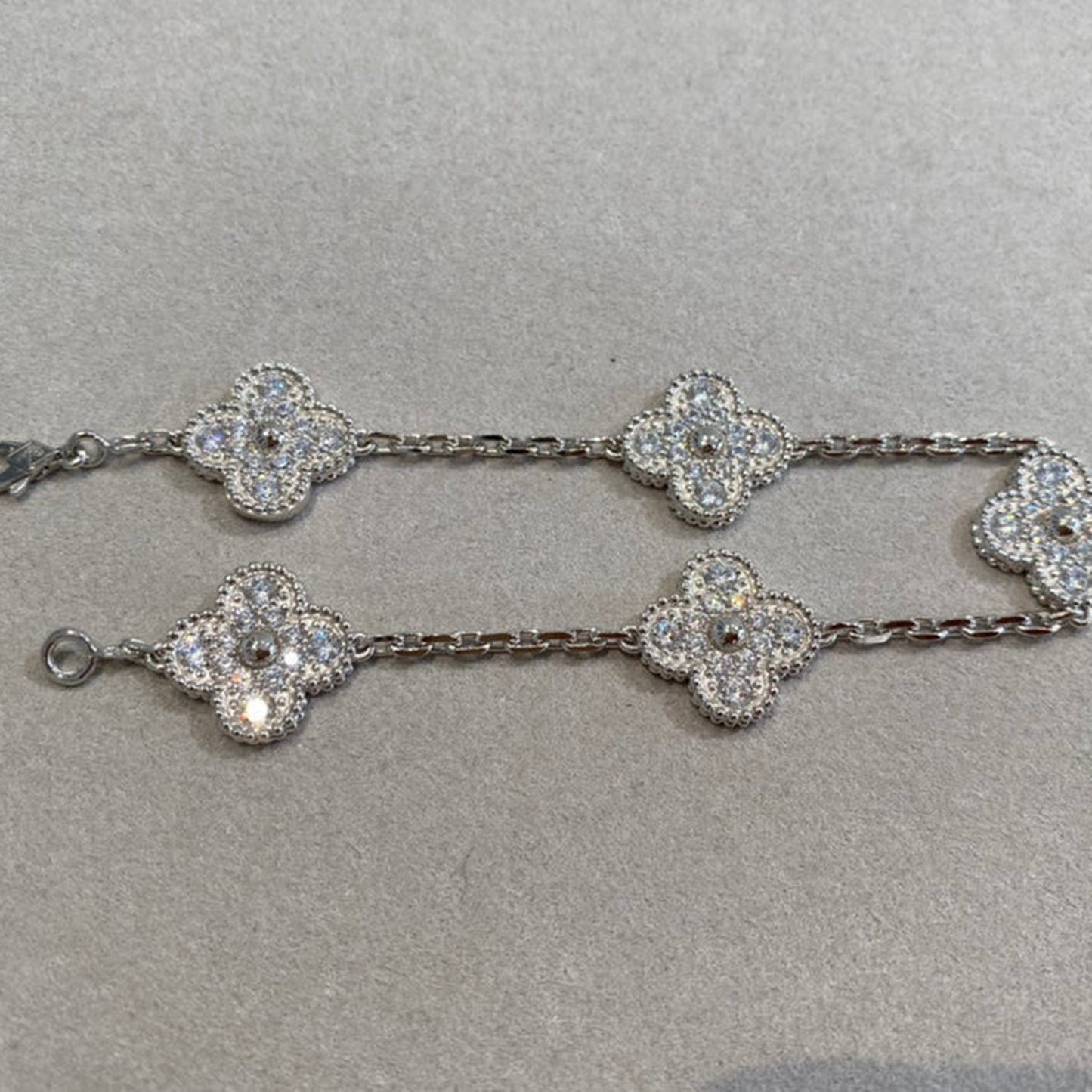 [RAFFINE] CLOVER 5 MOTIF FULL DIAMOND BRACELET COLLECTION