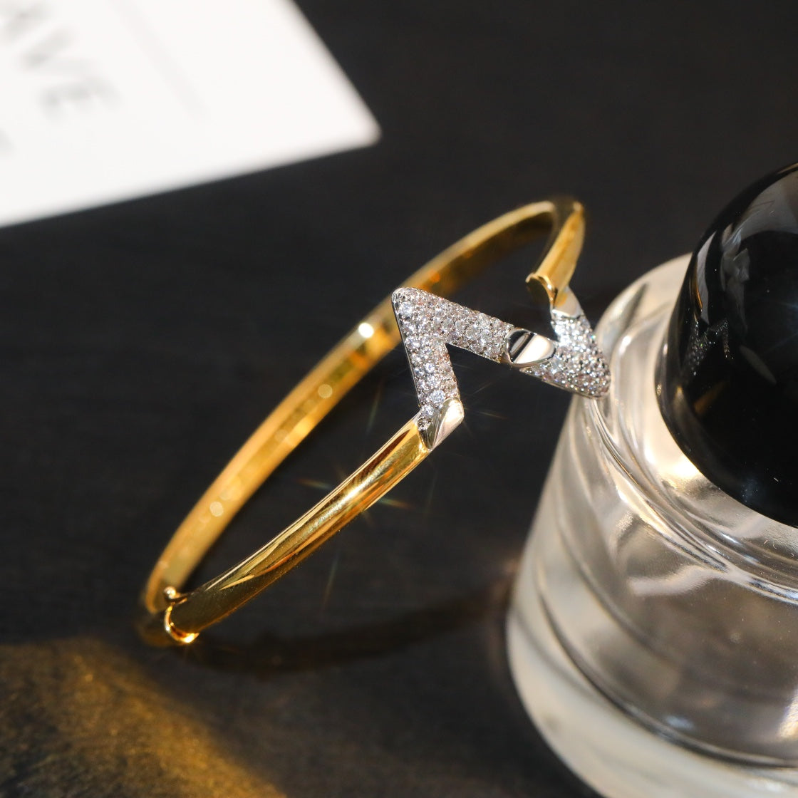 [RAFFINE]VOLTE UPSITE DOWN GOLD DIAMOND BRACELET