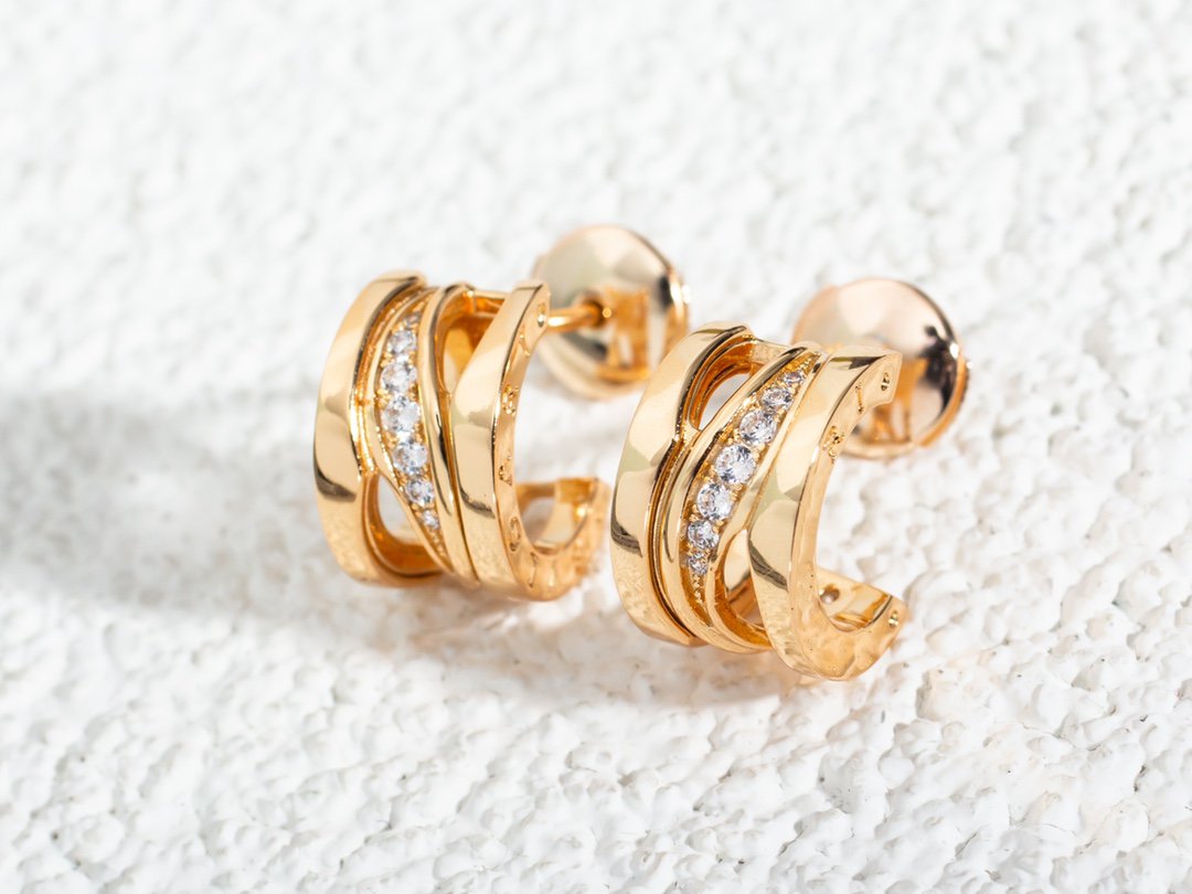 [RAFFINE]ZERO 1 PENDIENTES DE ORO ROSA CON DIAMANTES