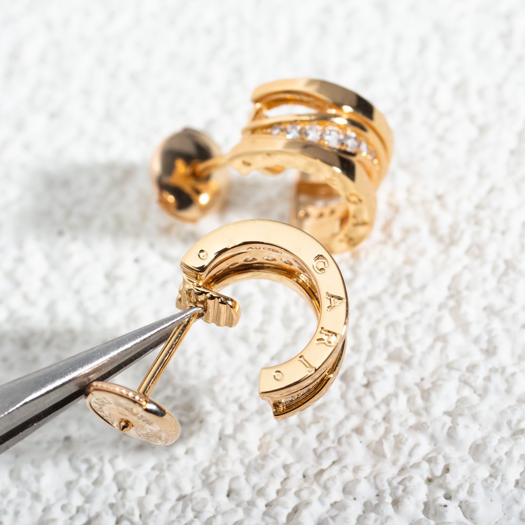 [RAFFINE]ZERO 1 PENDIENTES DE ORO ROSA CON DIAMANTES