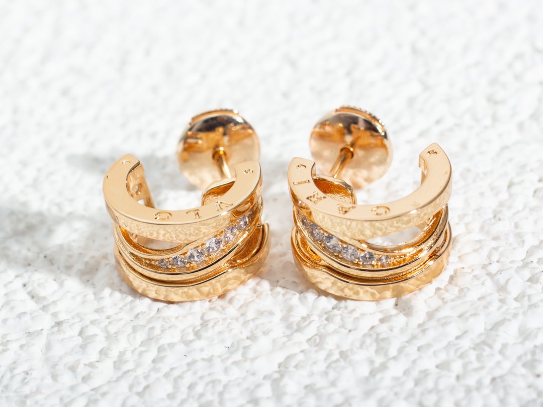 [RAFFINE]ZERO 1 PENDIENTES DE ORO ROSA CON DIAMANTES