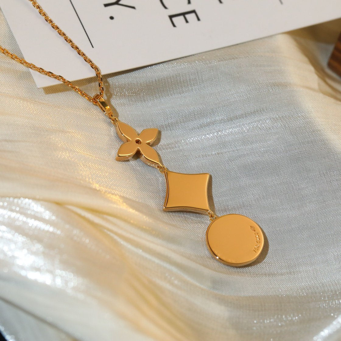 [RAFFINE]STAR AND SUN DIAMOND PINK GOLD NECKLACE