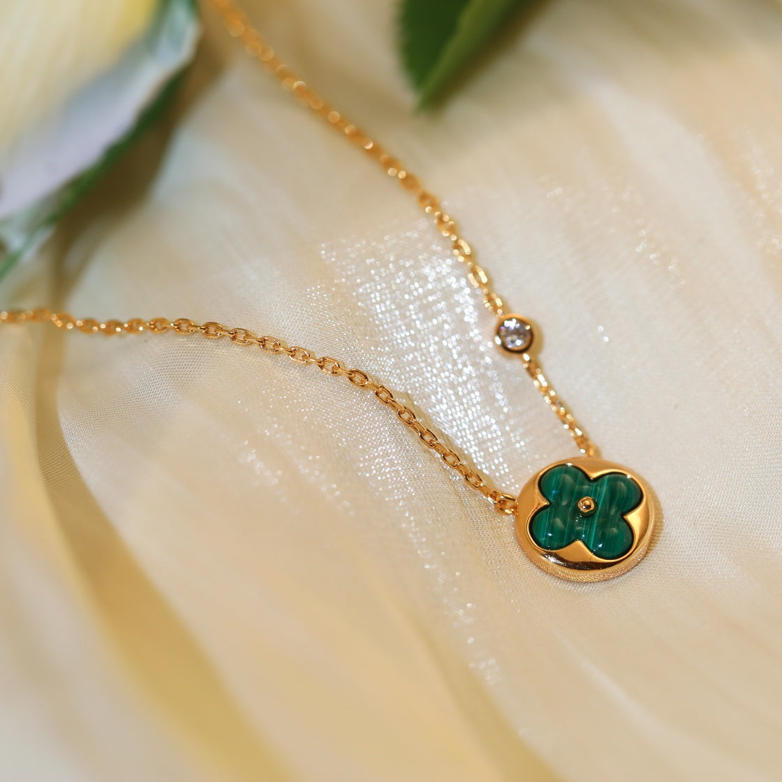 [RAFFINE]SUN PEDANT PINK GOLD 1 DIAMOND NECKLACE