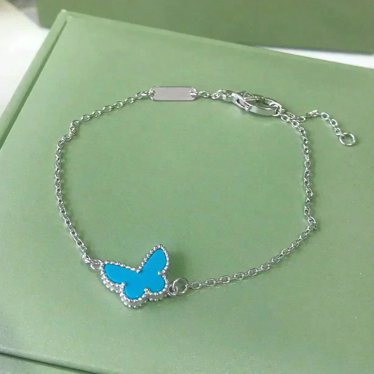 [RAFFINE]PULSERA MARIPOSA TURQUESA PLATA