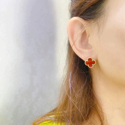 [RAFFINE]CLOVER MEDIUM 1 MOTIFS CARNELIAN  EARRINGS