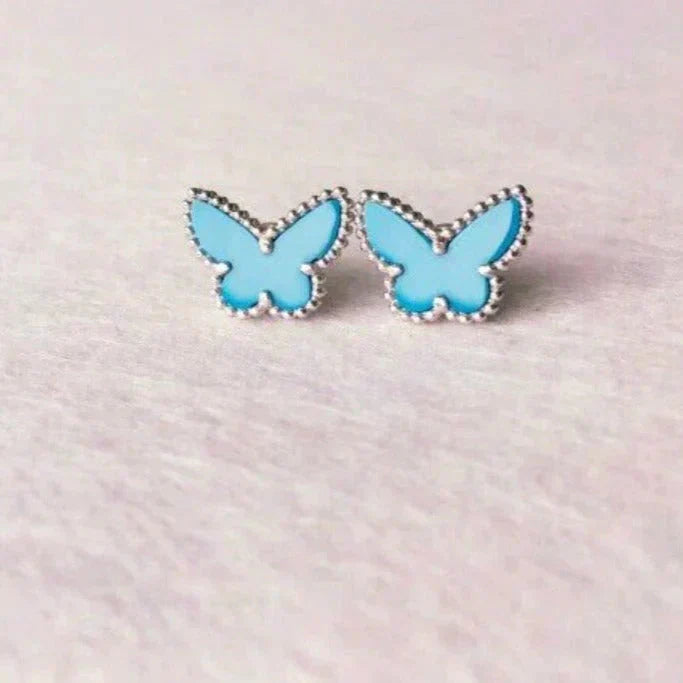 [RAFFINE]BUTTERFLY TURQUOISE EARRINGS SILVER