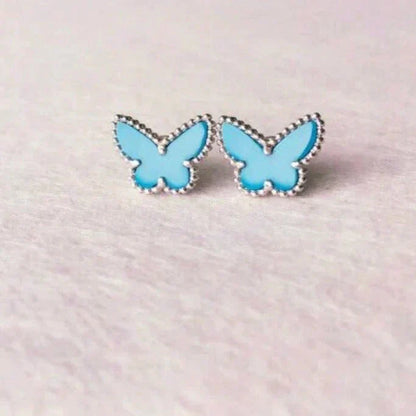[RAFFINE]BUTTERFLY TURQUOISE EARRINGS SILVER