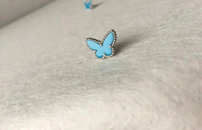 [RAFFINE]BUTTERFLY TURQUOISE EARRINGS SILVER
