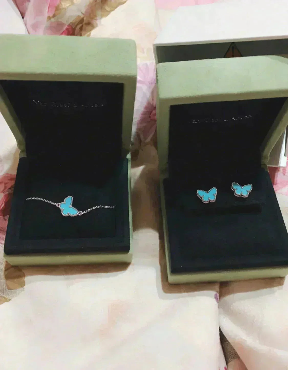 [RAFFINE]BUTTERFLY TURQUOISE EARRINGS SILVER