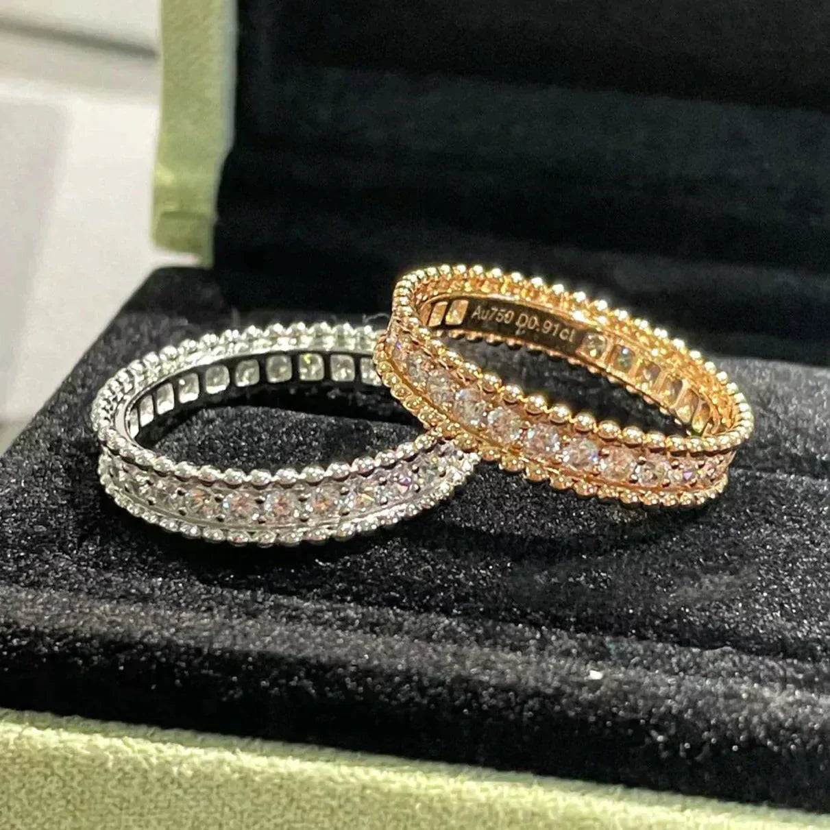 [RAFFINE] ANILLO DE ORO ROSA CON DIAMANTE PERLEE