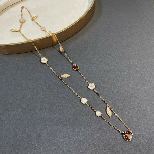 [RAFFINE]LUCKY SPRING 15 MOTIFS GOLD NECKLACE