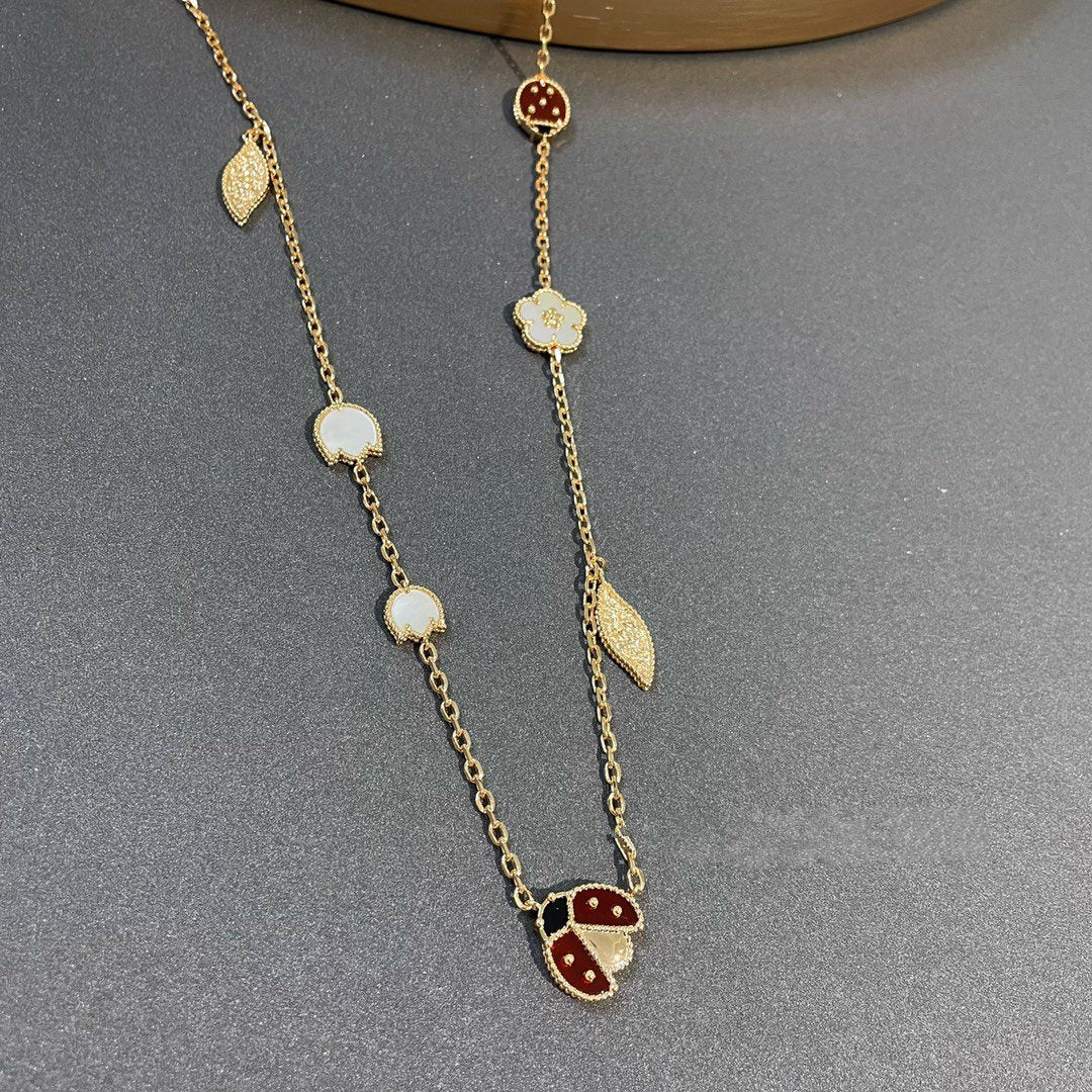 [RAFFINE]LUCKY SPRING 15 MOTIFS GOLD NECKLACE