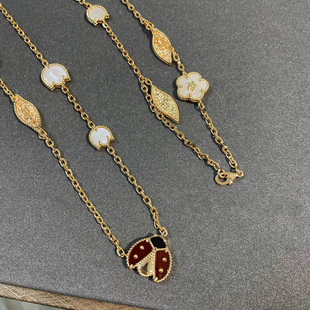 [RAFFINE]LUCKY SPRING 15 MOTIFS GOLD NECKLACE