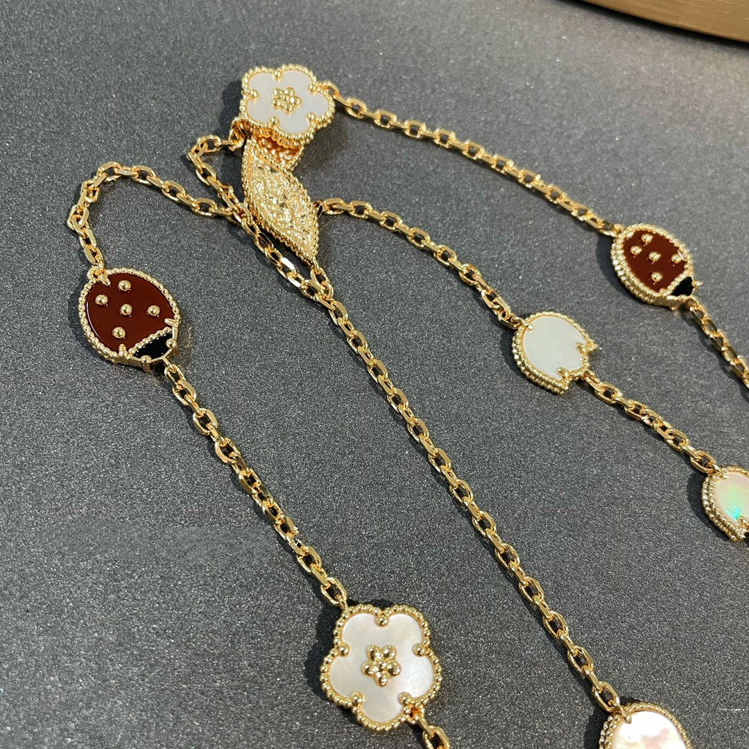 [RAFFINE]LUCKY SPRING 15 MOTIFS GOLD NECKLACE