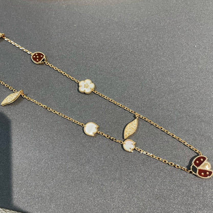 [RAFFINE]LUCKY SPRING 15 MOTIFS GOLD NECKLACE