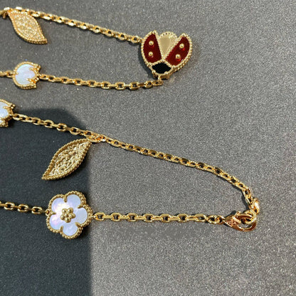 [RAFFINE]LUCKY SPRING 15 MOTIFS GOLD NECKLACE