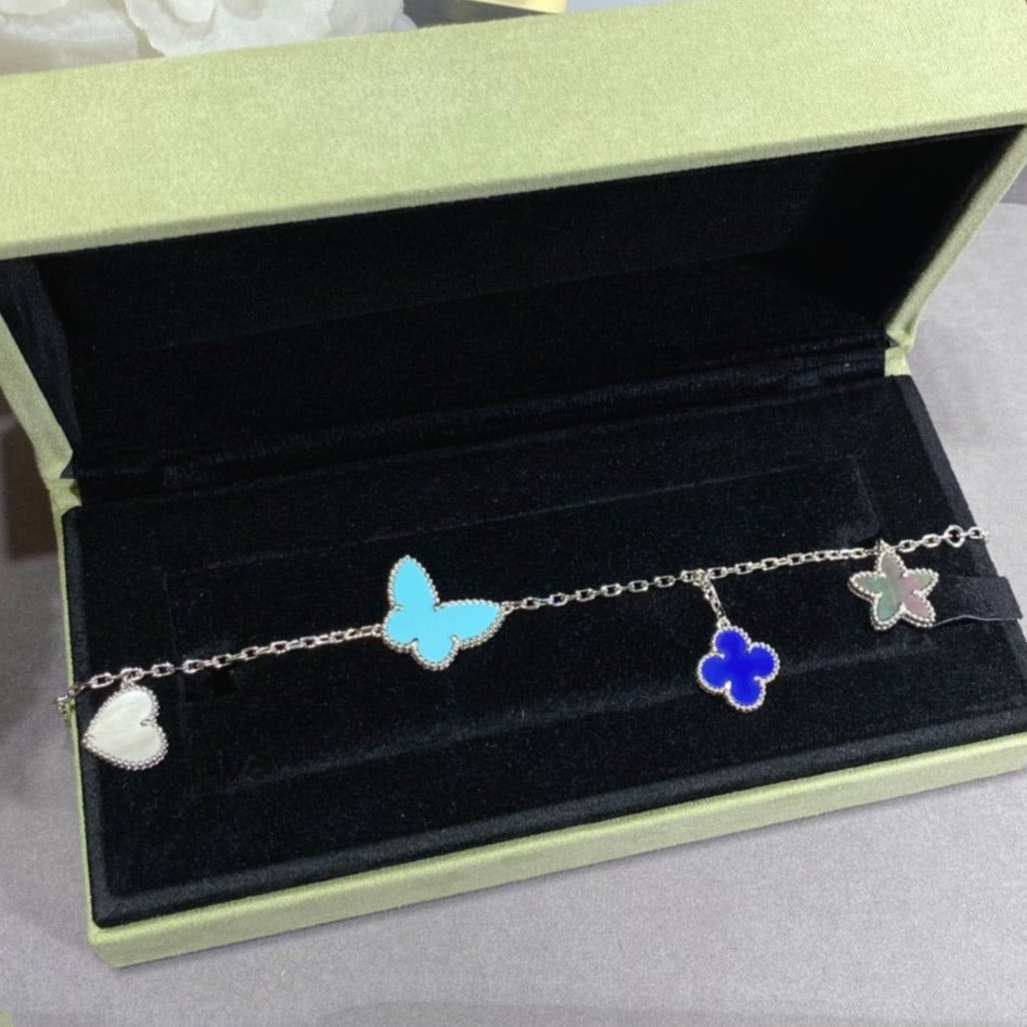 [RAFFINE]LUCKY SPRING SILVER BRACELET 4 MOTIF
