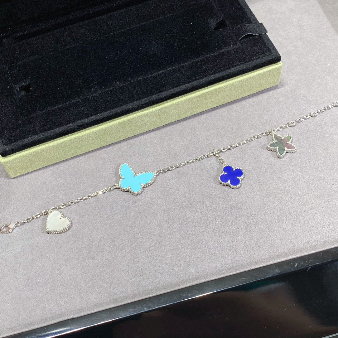 [RAFFINE]LUCKY SPRING SILVER BRACELET 4 MOTIF
