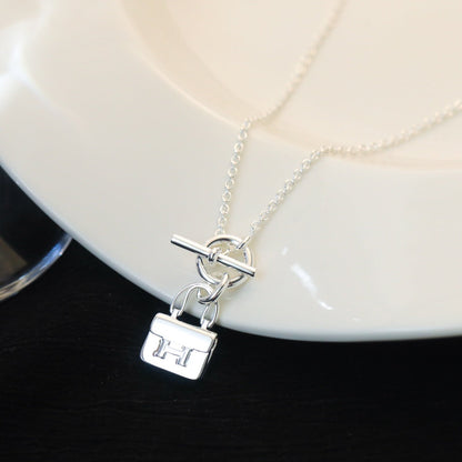 [RAFFINE]POP H PEDANT SILVER NECKLACE