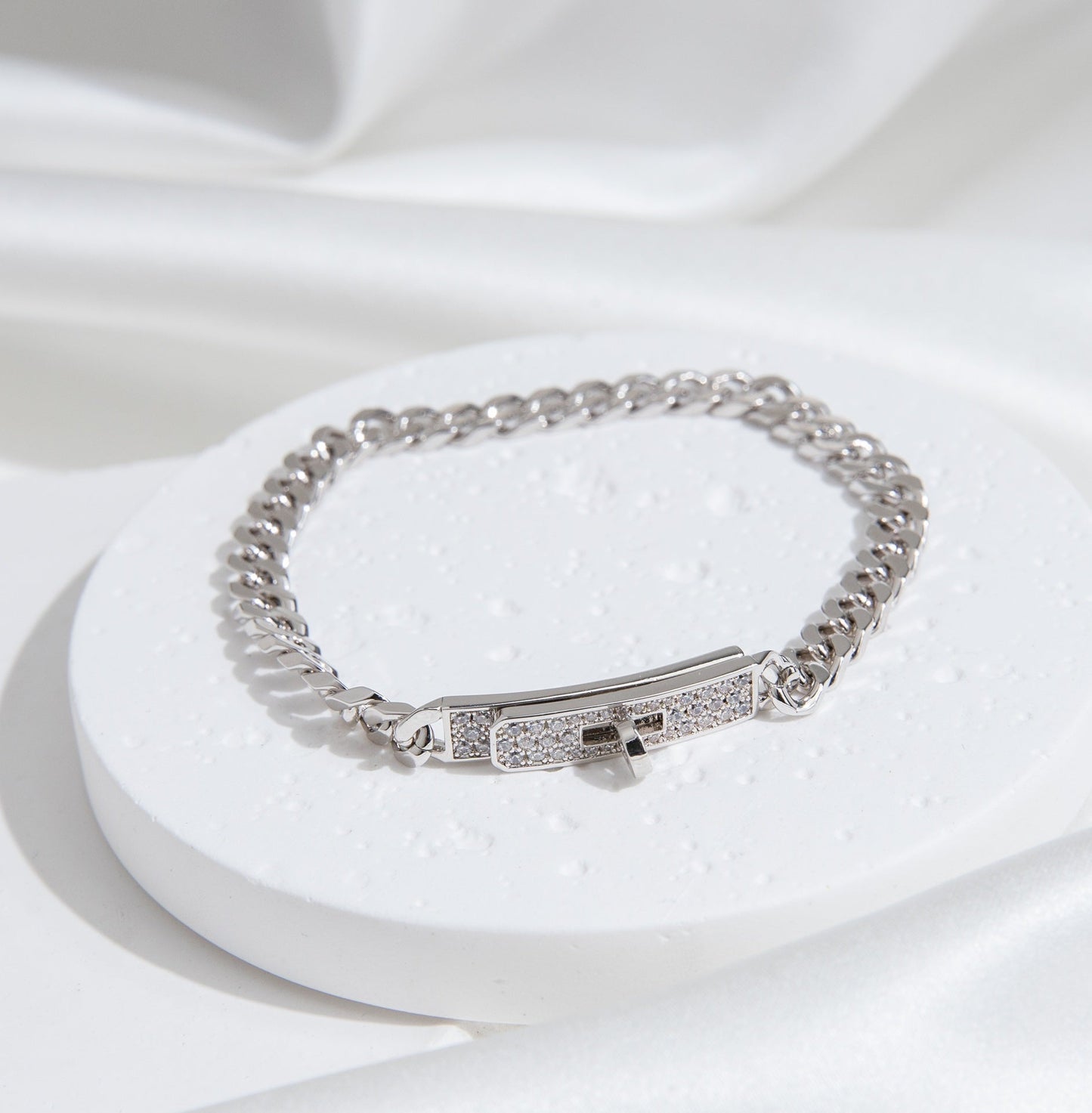 [RAFFINE]KELLY CHAIN SILVER DIAMOND BRACELET