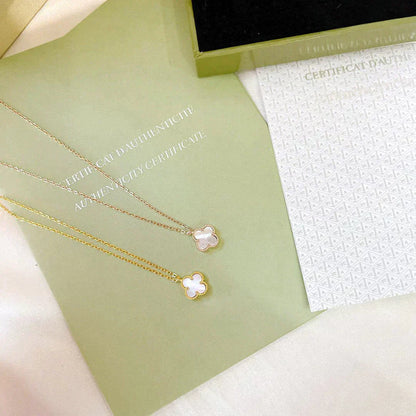 [RAFFINE]CLOVER MINI 9.5MM WHITE MOTHER-OF-PEARL NECKLACE