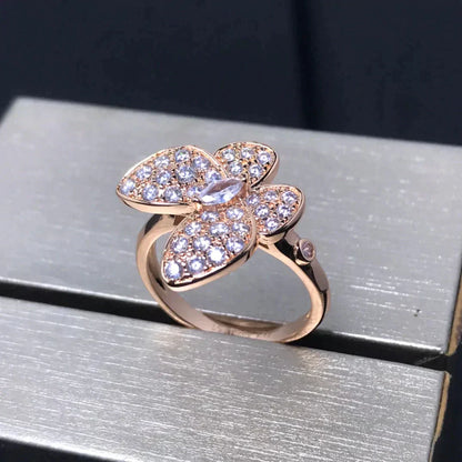 [Raffine] SCHMETTERLINGSRING AUS ROTGOLD MIT DIAMANTEN