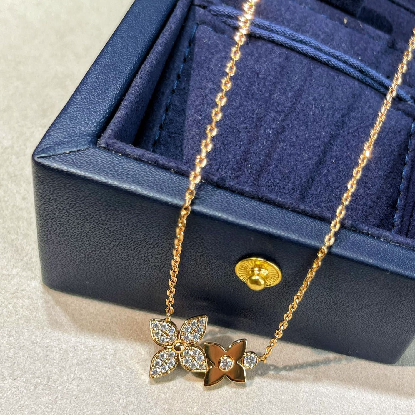 [RAFFINE]STAR BLOSSOM NECKLACE PINK GOLD DIAMONDS
