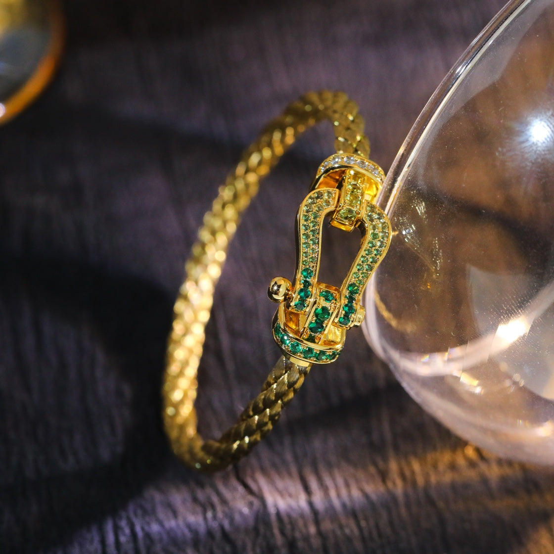 [RAFFINE]FORCE 10 GOLD GREEN DIAMOND PAVED