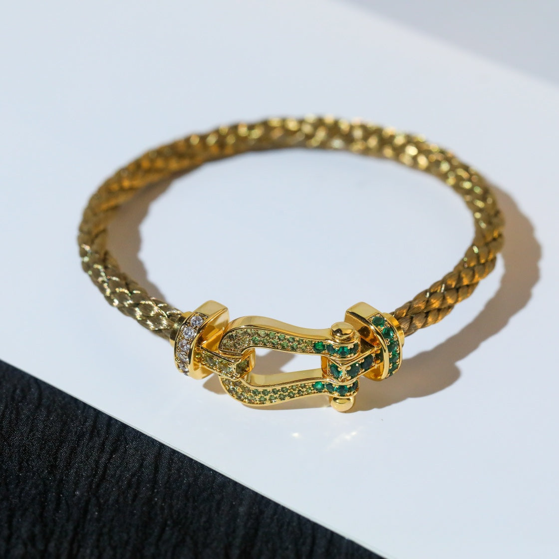 [RAFFINE]FORCE 10 GOLD GREEN DIAMOND PAVED