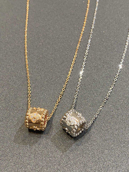 [RAFFINE]PERLEE PEDANT SIVLER DIAMOND NECKLACE