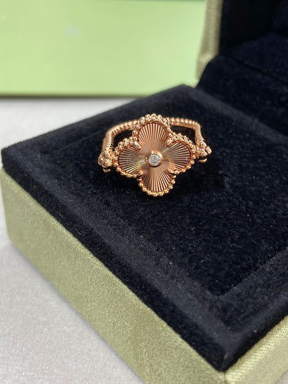 [RAFFINE]CLOVER RIVERSIBLE ROSE GOLD RING