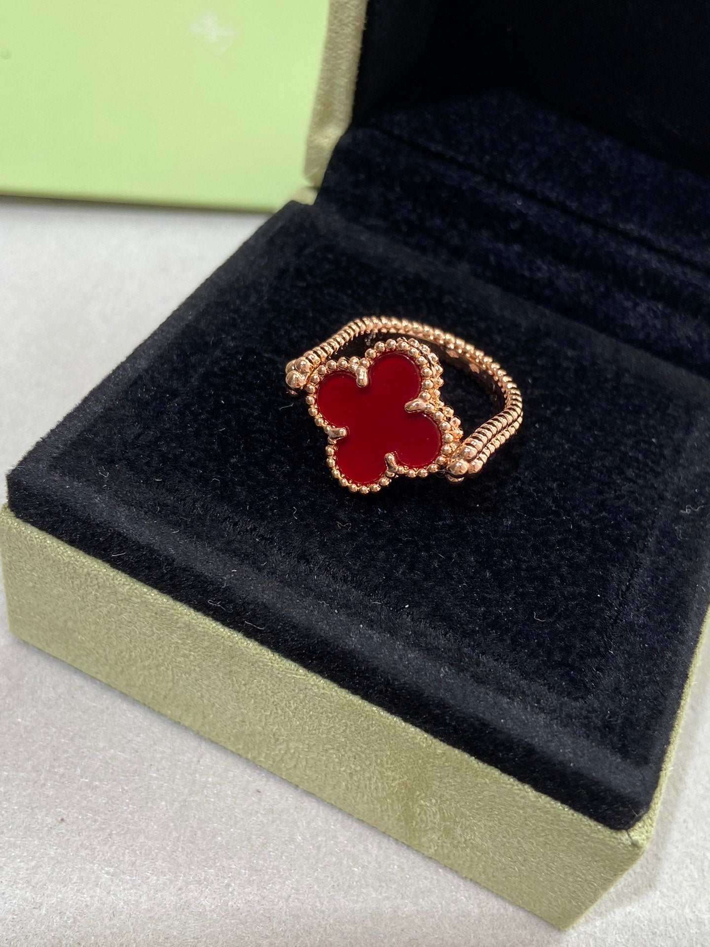 [RAFFINE]CLOVER RIVERSIBLE ROSE GOLD RING
