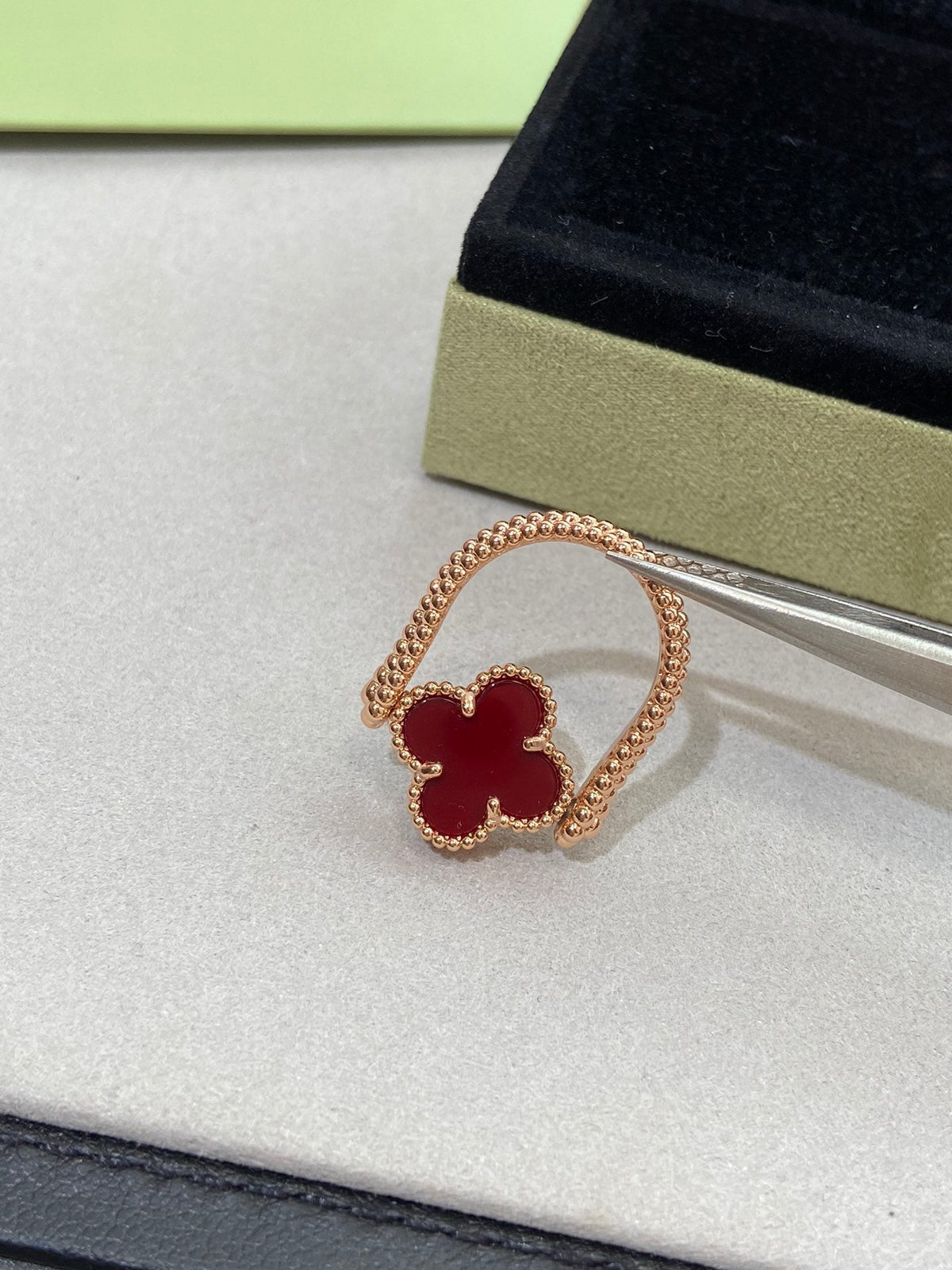 [LUXE]CLOVER RIVERSIBLE RING ROSE GOLD COLLECTION