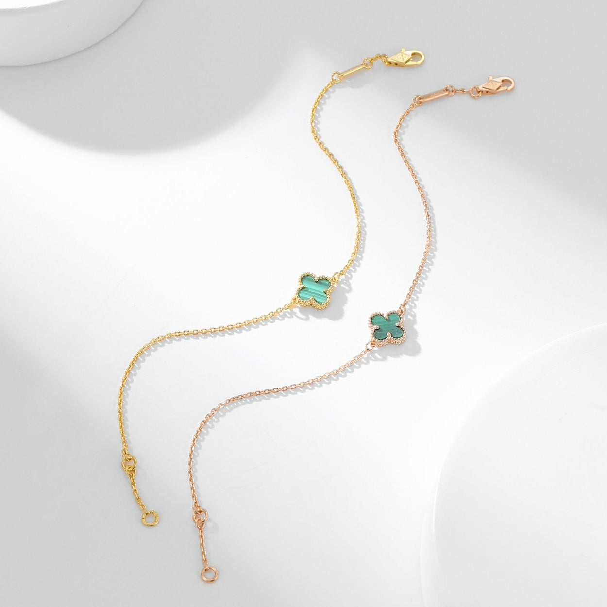 [RAFFINE]CLOVER BRACELET MALACHITE 1 MOTIF