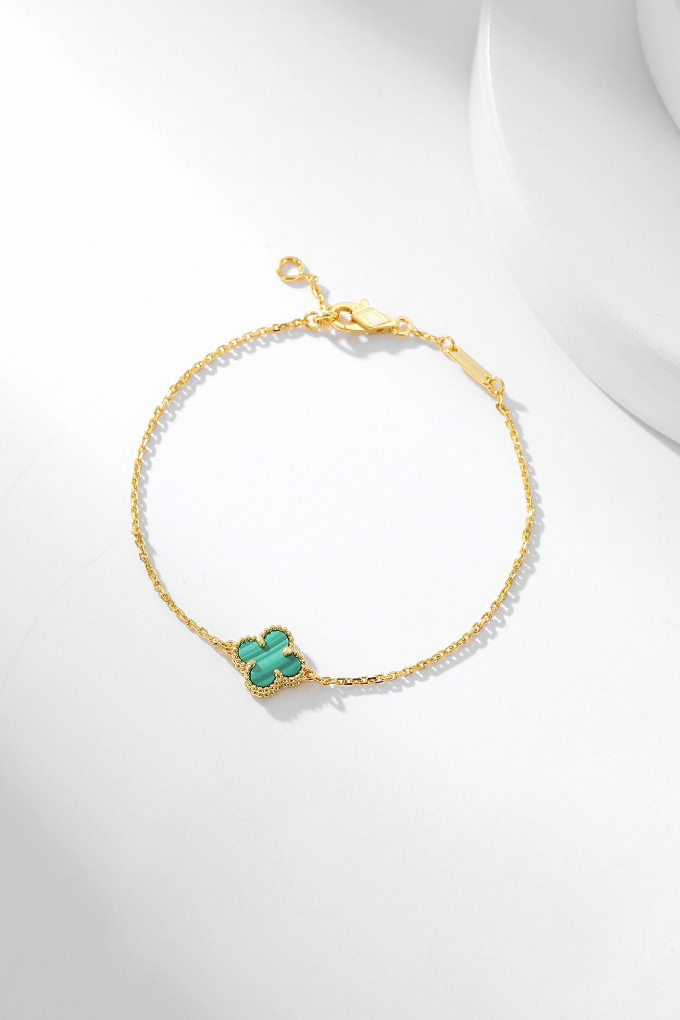 [RAFFINE]CLOVER BRACELET MALACHITE 1 MOTIF