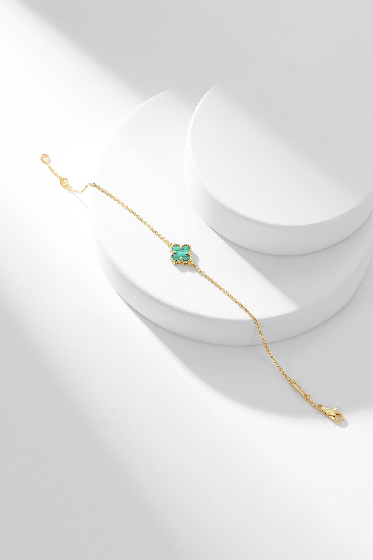 [RAFFINE]CLOVER BRACELET MALACHITE 1 MOTIF