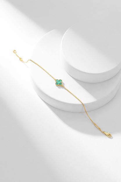 [RAFFINE]CLOVER BRACELET MALACHITE 1 MOTIF