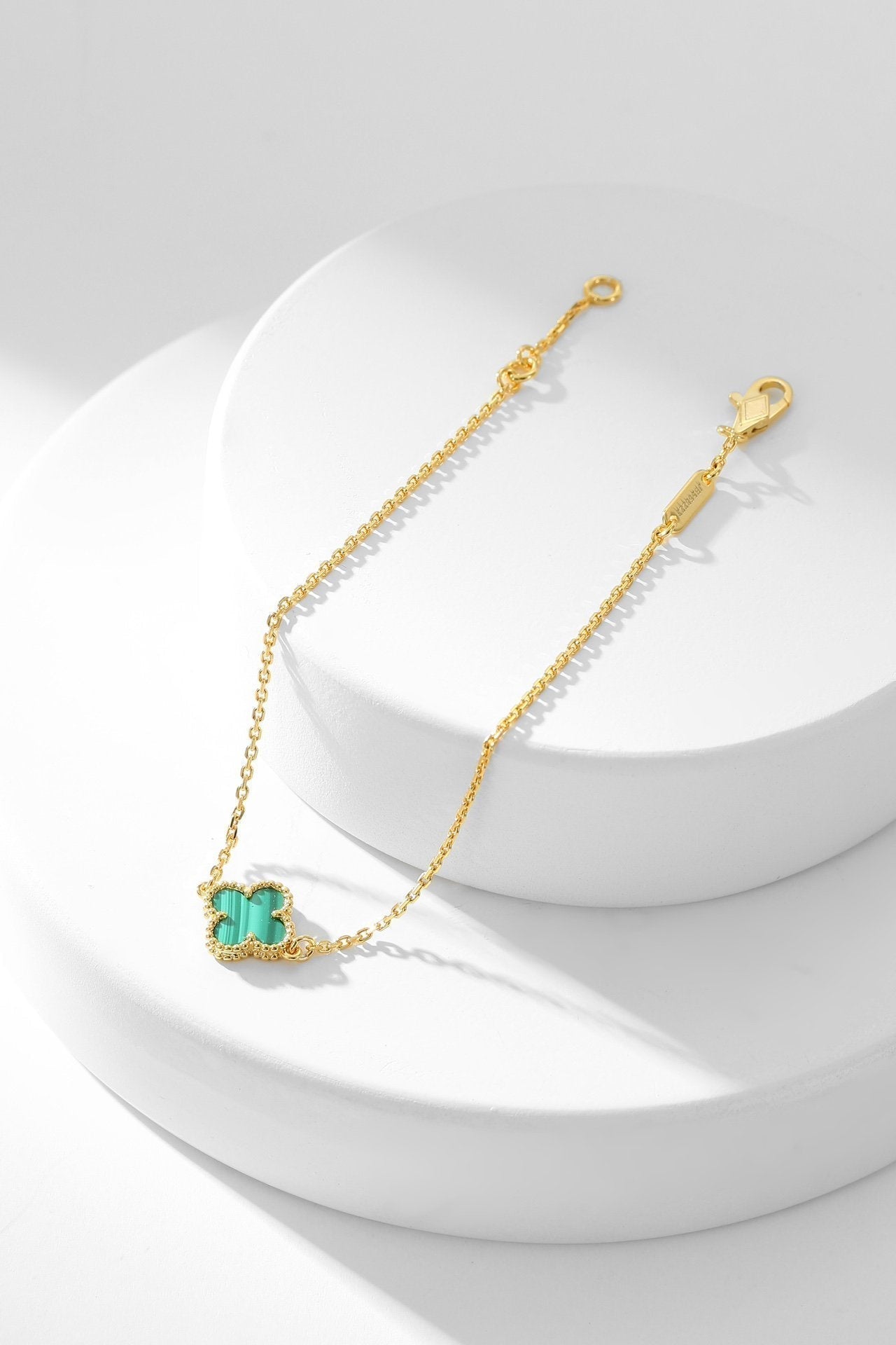 [RAFFINE]CLOVER BRACELET MALACHITE 1 MOTIF