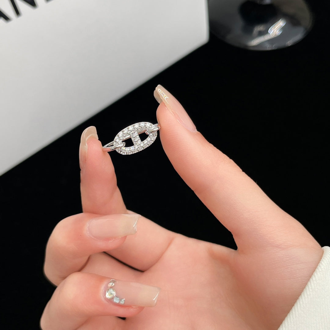 [RAFFINE]RONDE SMALL SILVER DIAMOND RING