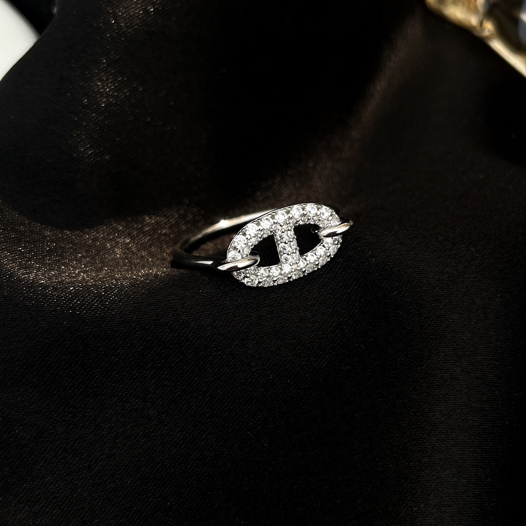 [RAFFINE]RONDE SMALL SILVER DIAMOND RING