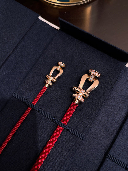 [RAFFINE]FORCE 10 HALF DIAMOND PINK GOLD RED CORDERI LARGE AND MEDIUM MODEL